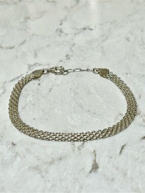 925 Sterling Silver Flat Weave Mesh Bracelet - Women Jewelry